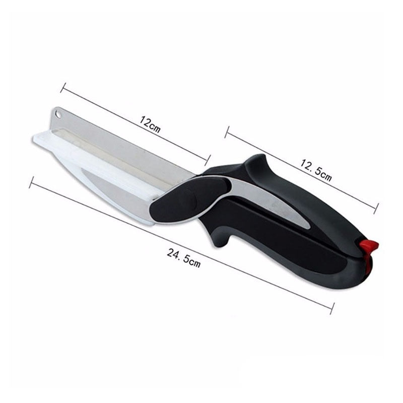 2 in 1 Cutting Board Utility Cutter Stainless Steel Ourdoor Smart Vegetable Knife
