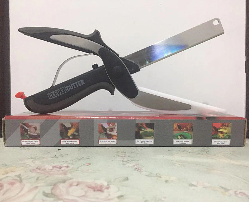 2 in 1 Cutting Board Utility Cutter Stainless Steel Ourdoor Smart Vegetable Knife
