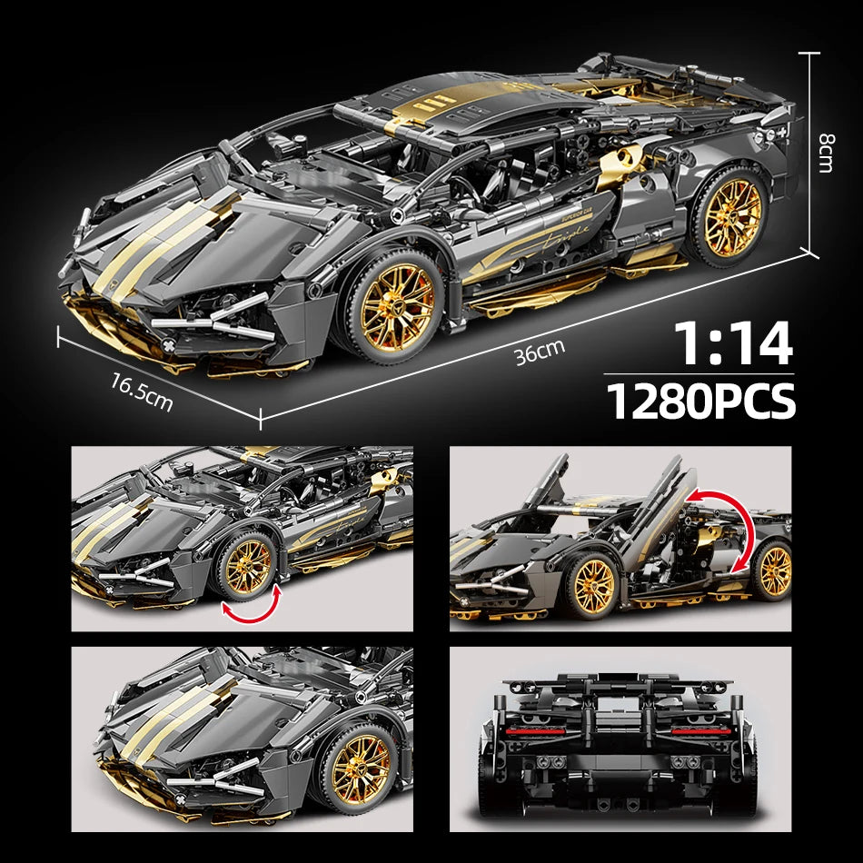 Zbuduj Auto Marzeń w skali 1:14 ! Zestaw klocków 1200+ elementów